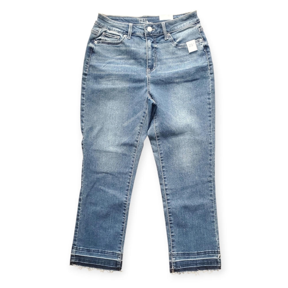 Time and Tru High Rise Mid-Wash Ankle Jeans